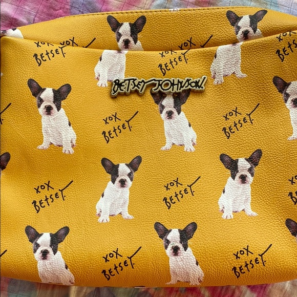 Betsey Johnson Dog Boston Terrier LARGE Wristlet/Purse - Picture 3 of 17
